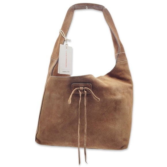 Lucky Brand Handbags - Lucky Brand Suede Bow Shoulder Bag – Honey Tan Medium Women's‎ Handbag